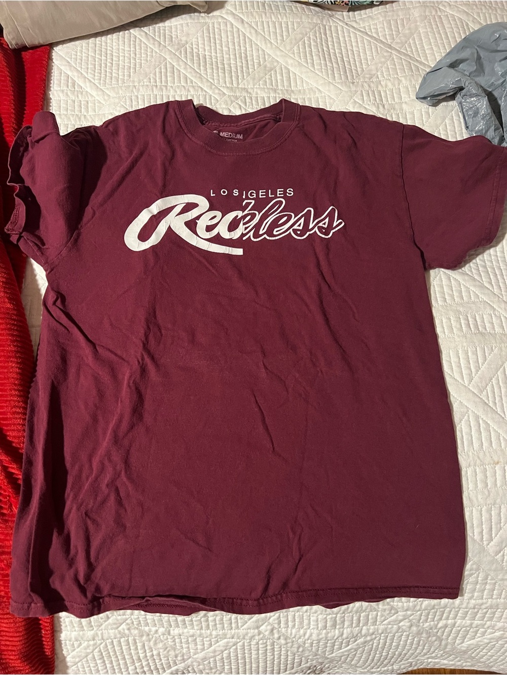 Young & Reckless Men's Maroon Graphic Tee with White Logo